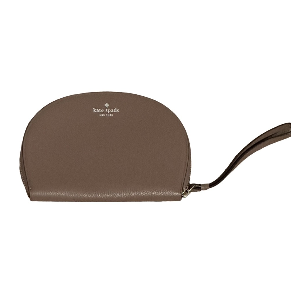 Kate Spade Half Moon Leather Wristlet in Taupe